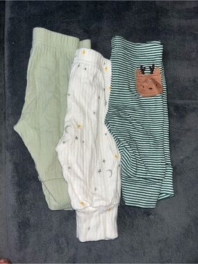 Carter's Baby Ribbed Leggings Trio - Green, White